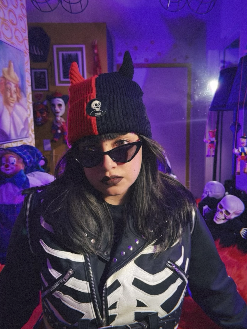 Red Split Beanie