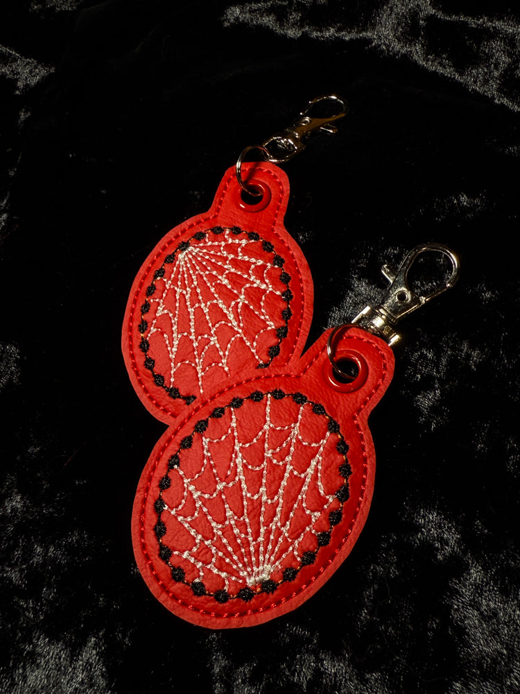 Spiderweb Keychain (Red/Silver)