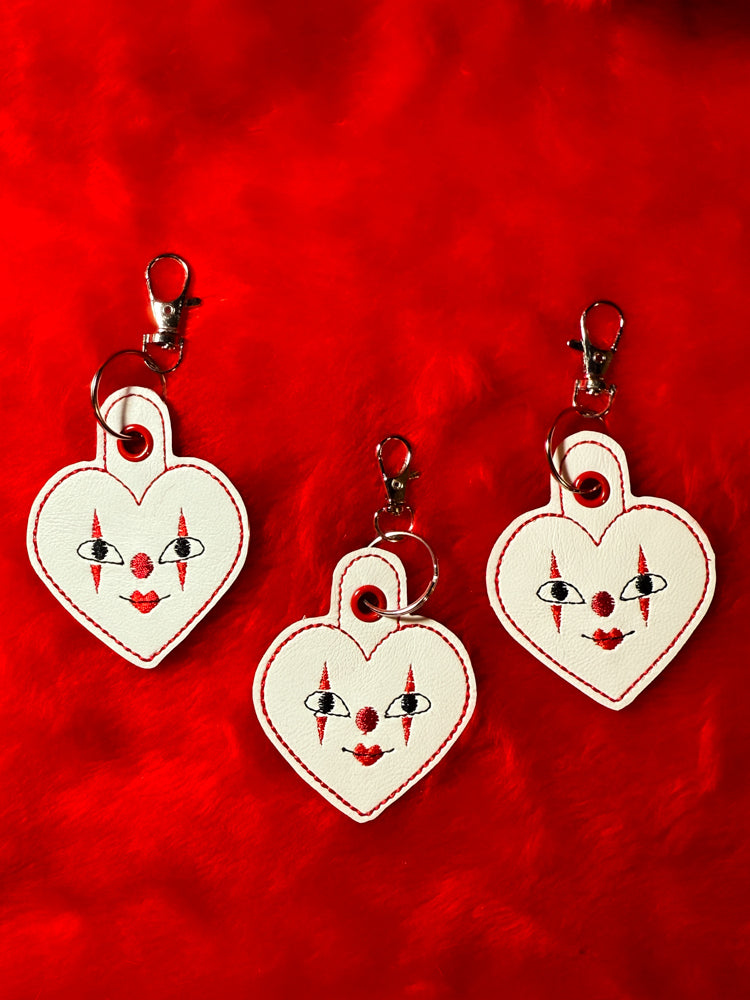 Heart Face Keychain (White)