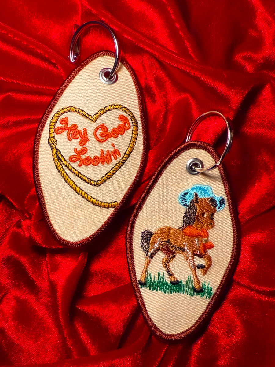 Hey Good Lookin' Embroidered Keychain