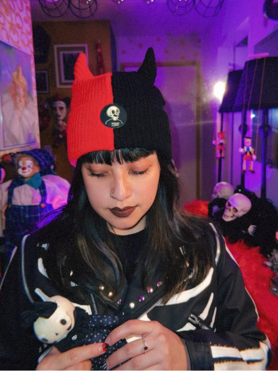 Red Split Beanie
