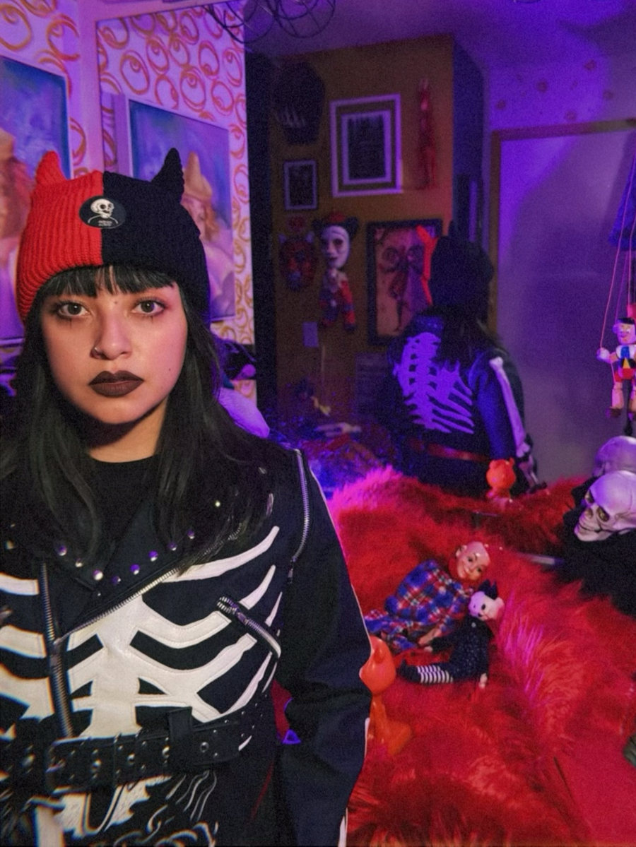 Red Split Beanie