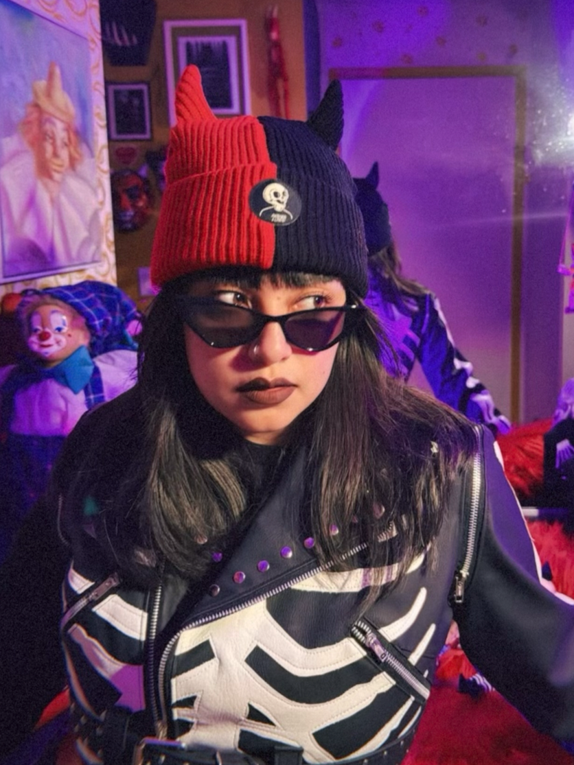 Red Split Beanie