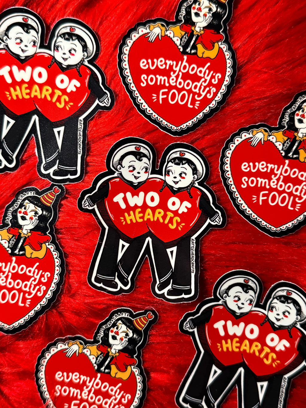 Two of Hearts Sticker