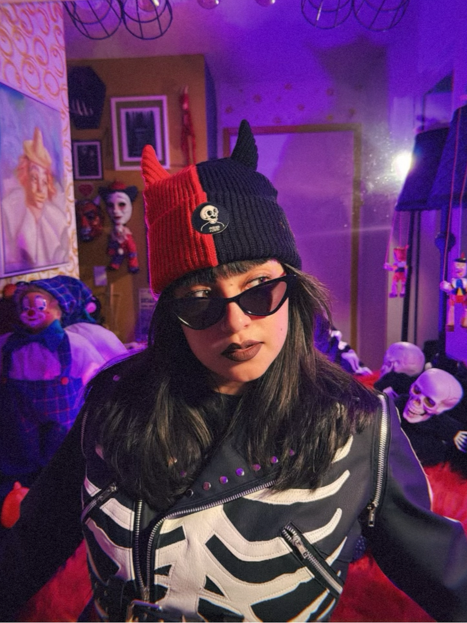Red Split Beanie