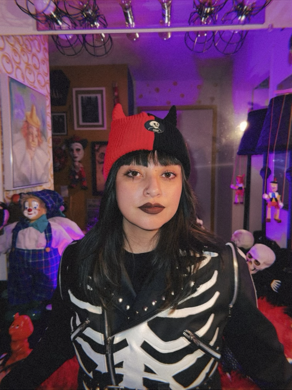Red Split Beanie