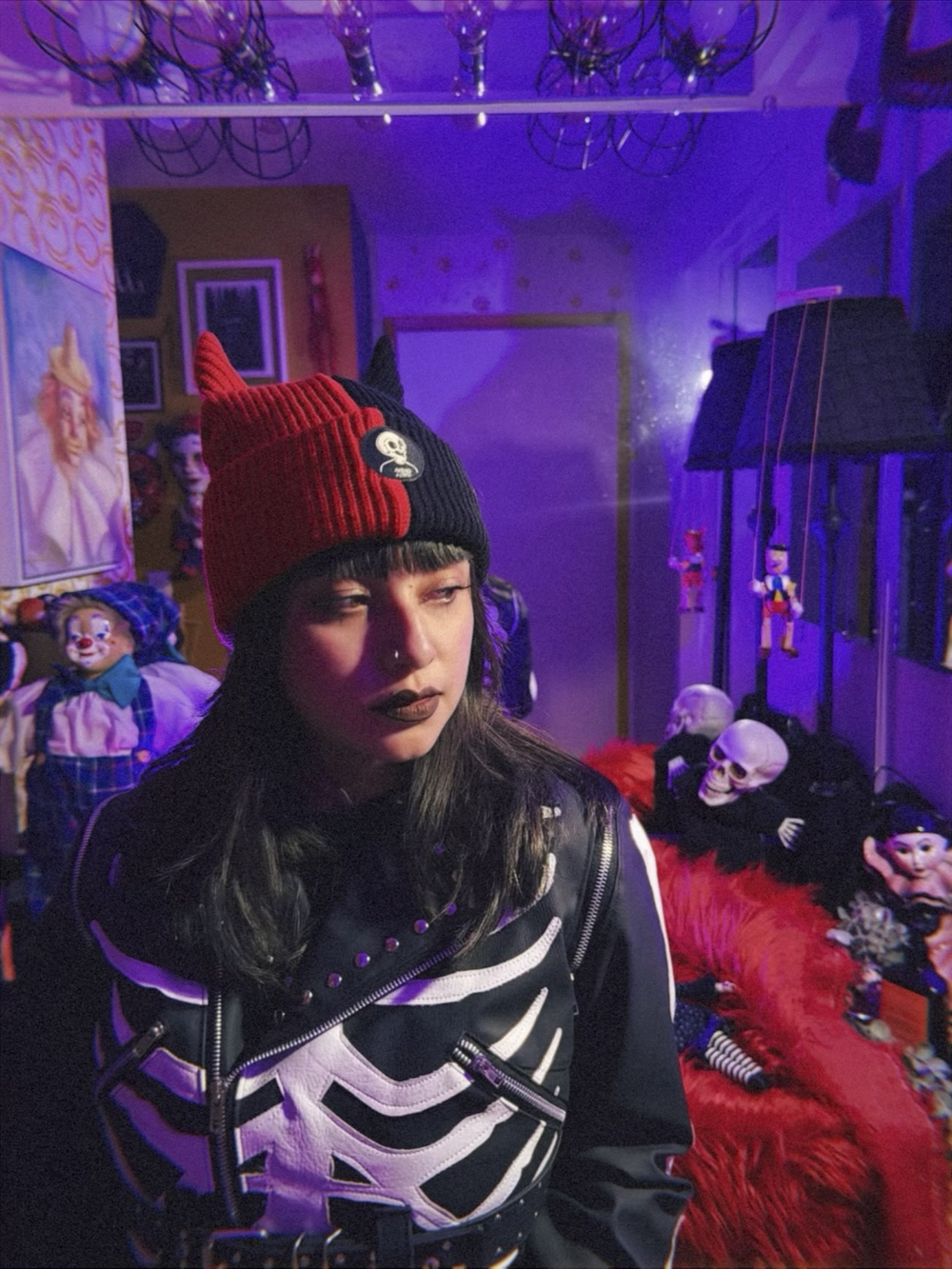 Red Split Beanie