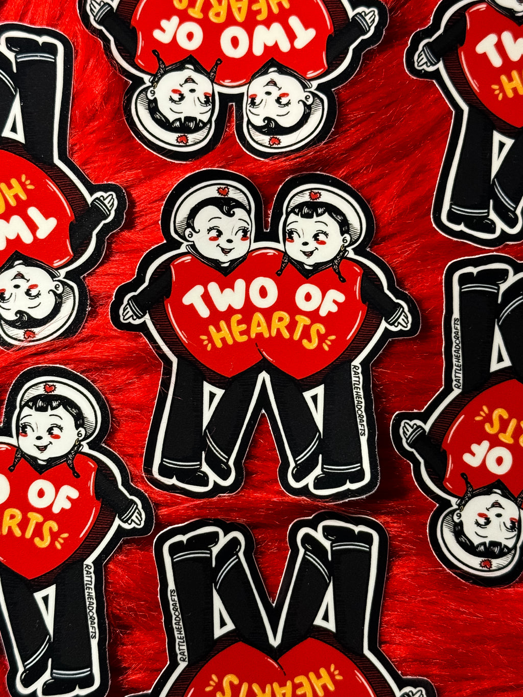 Two of Hearts Sticker