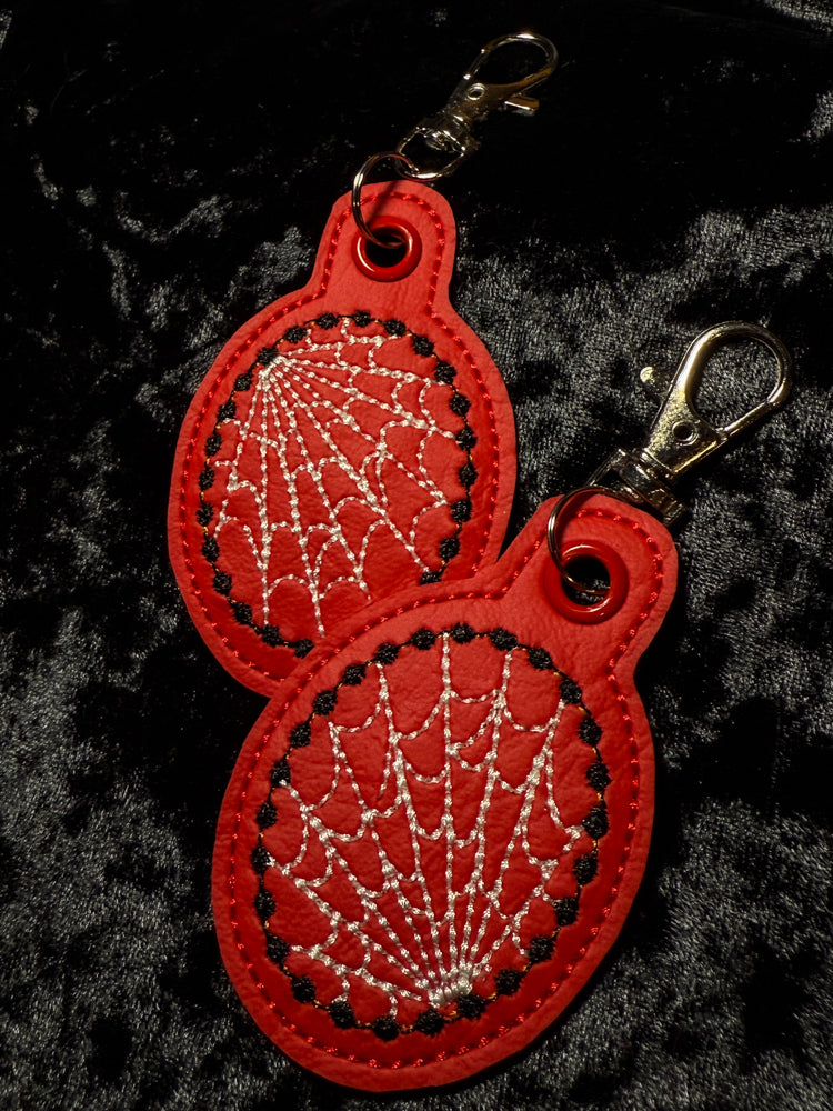 Spiderweb Keychain (Red/Silver)