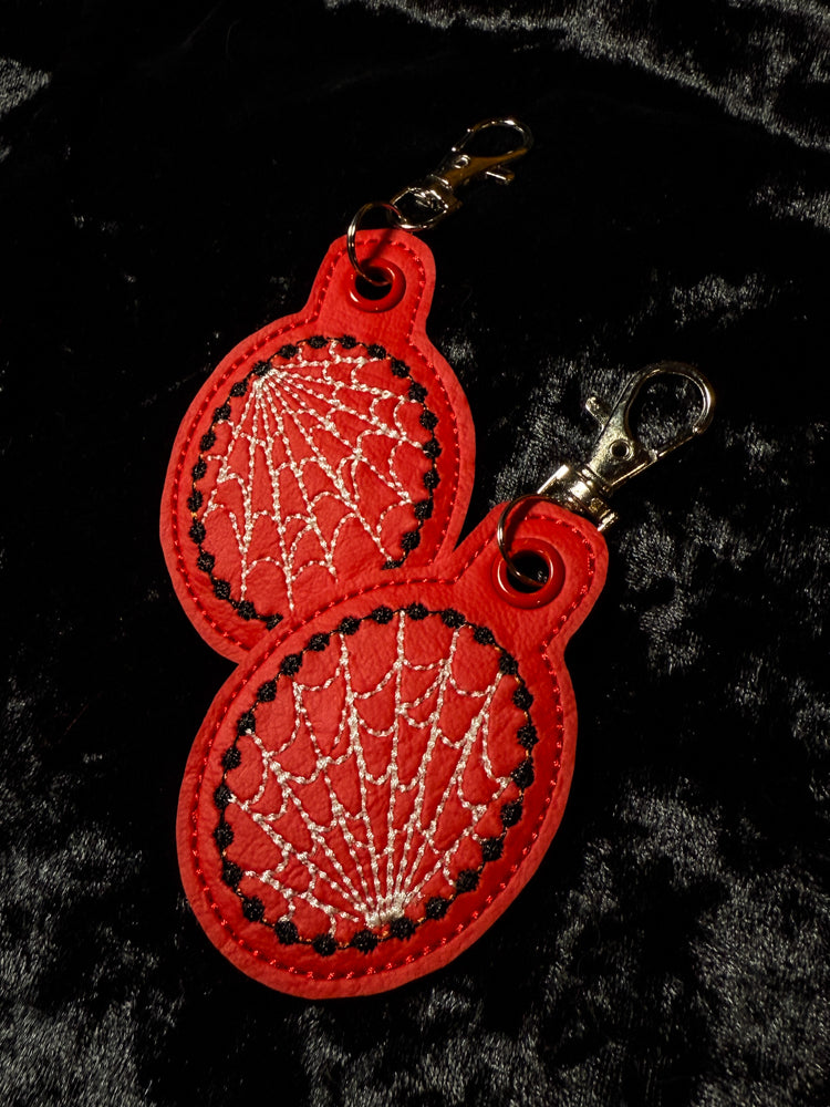 Spiderweb Keychain (Red/Silver)