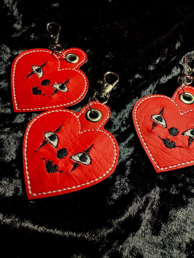 Heart Face Keychain (Red)