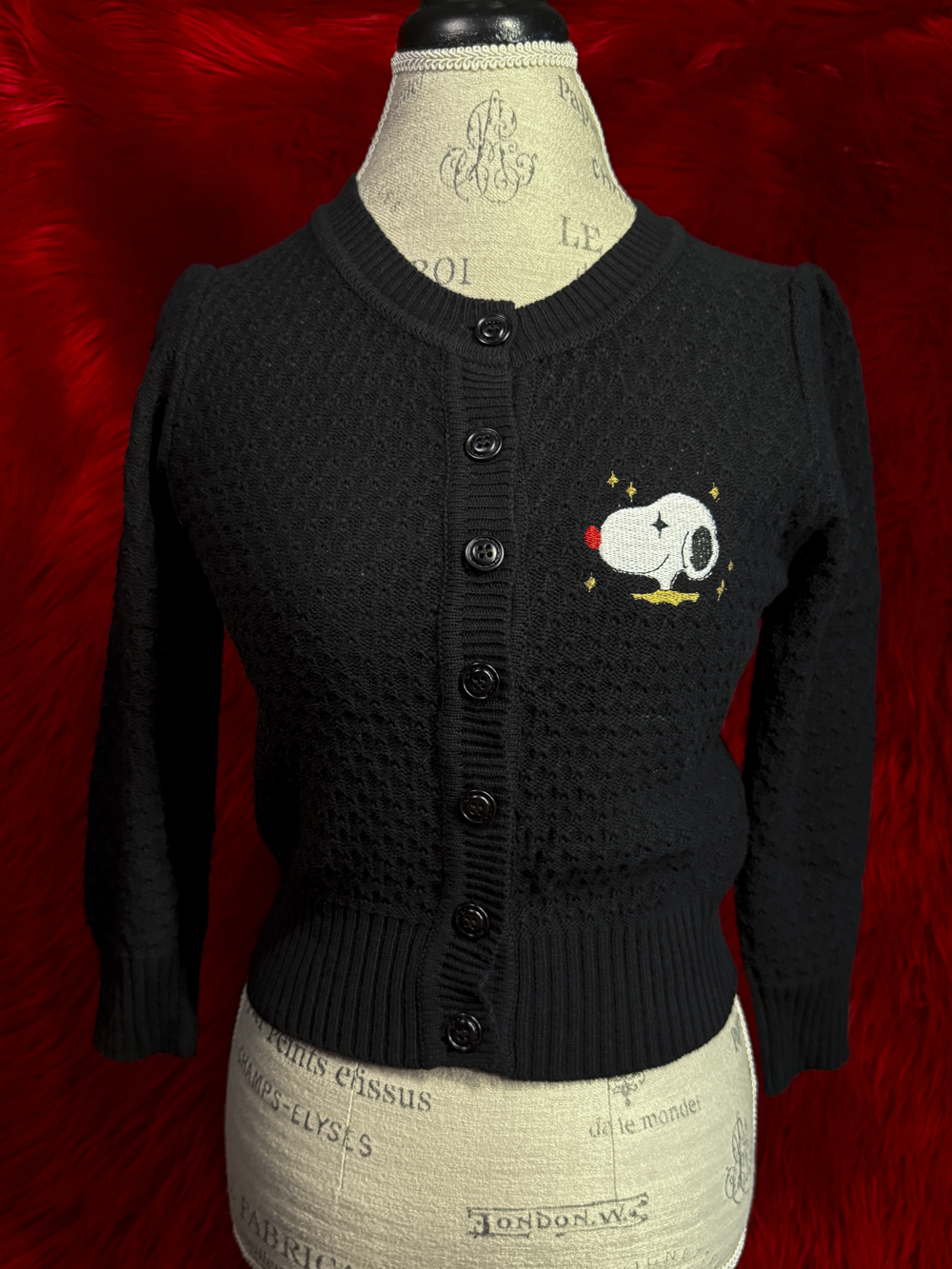 Black Sponpi Knitted Cardigan