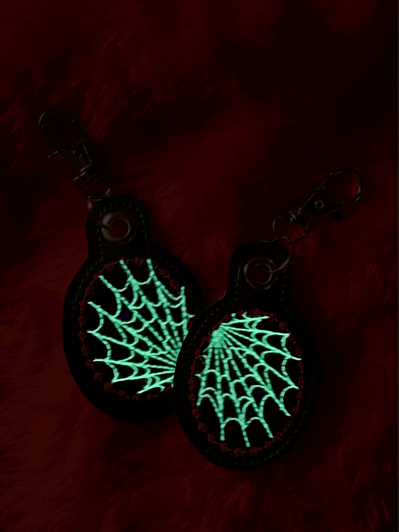 Black Spiderweb Keychain