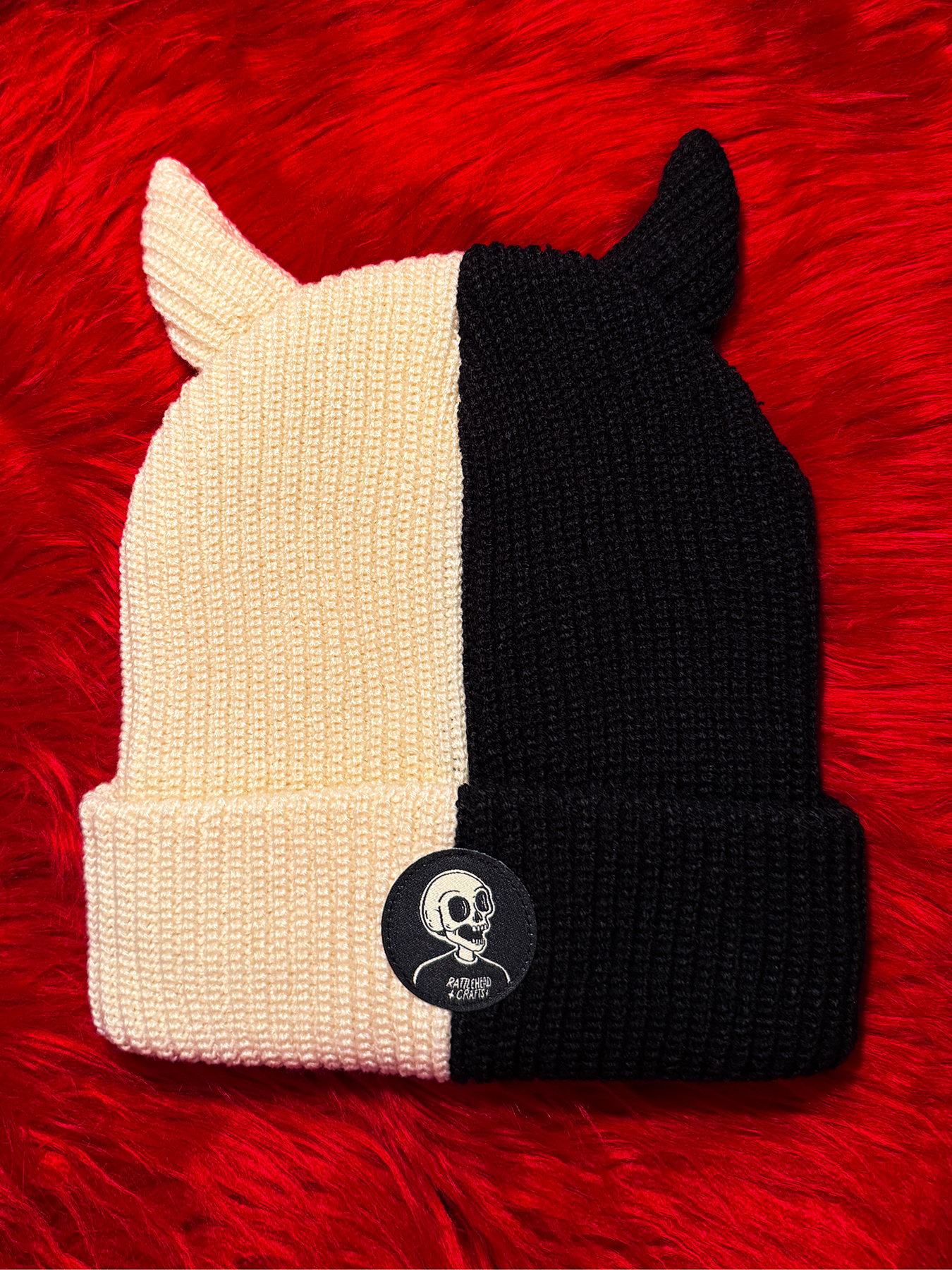 Ivory Split Beanie