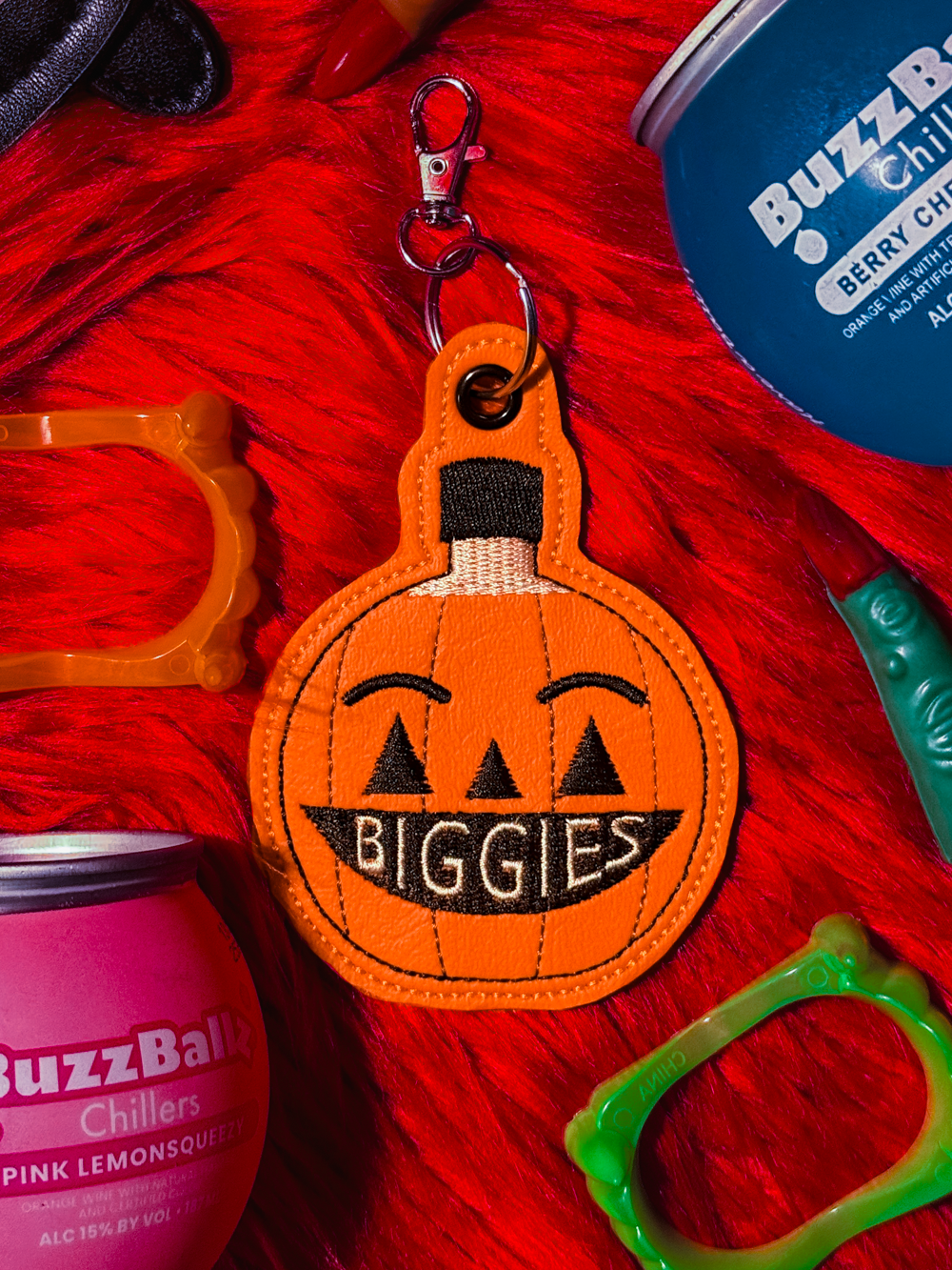 Buzzed Pumpkin Keychain